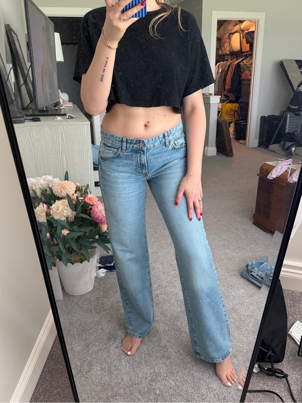 Zara Light Blue Straight Leg Women's Jeans